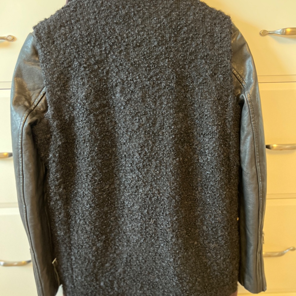 ALL SAINTS -  Leather & Wool Biker Jacket - Picture 5 of 6